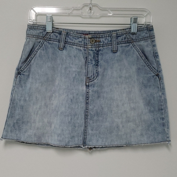 Denim micro mini skirt light-wash Y2K low rise - Picture 2 of 11